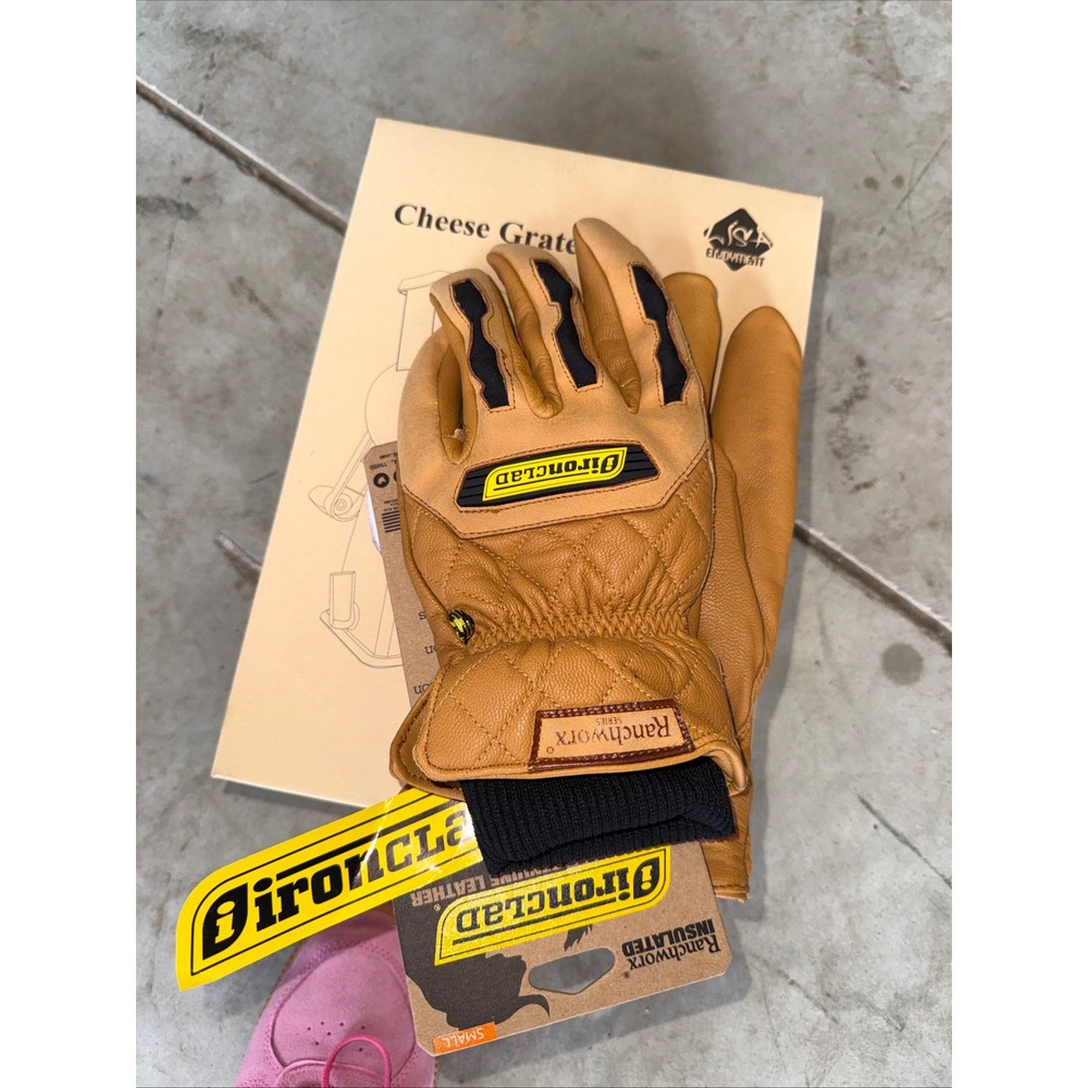 Ironclad‎ Ranchworx Insulated Leather Work Gloves Tan Black Small RWGI2-02-S